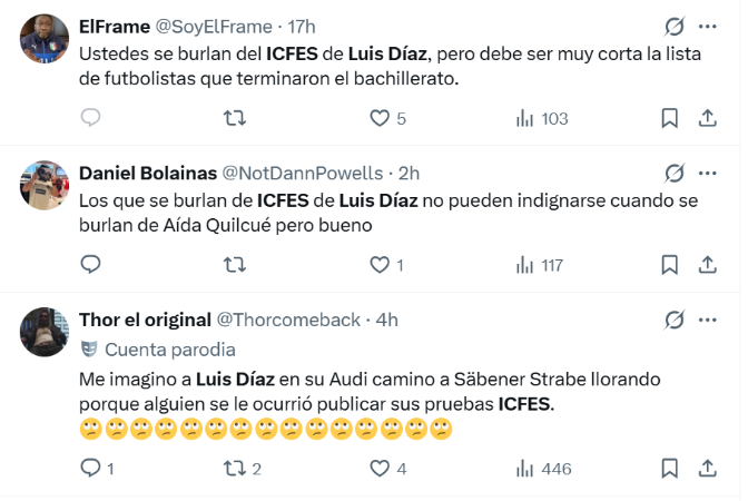 Comentarios en X. FOTO: CAPTURA DE PANTALLA