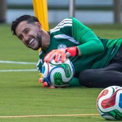 Camilo Vargas entrenando con la Selección Colombia. FOTO: JUAN ANTONIO SÁNCHEZ - ENVIADO ESPECIAL