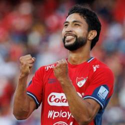 Jeison Medina ha disputado 369 minutos con el DIM en el Finalización y se espera que el gol que conquistó ante Llaneros sea el despegue con el rojo. FOTO: CAMILO SUÁREZ