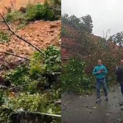 Emergencia por deslizamiento de tierra en al Oriente antioqueño. FOTO: CORTESÍA DENUNCIAS ANTIOQUIA