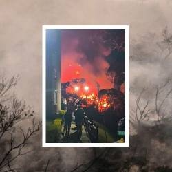 El de Sabaneta (foto detalle) fue uno de los tantos incendios que el país ha apagado recientemente. Minambiente mostró preocupación y emitió alerta. FOTOS: COLPRENSA (FONDO) Y FACEBOOK MARIBEL CALLE (DETALLE)