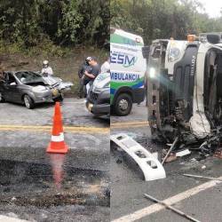 Los lesionados eran acompañantes del vehículo particular involucrado en el choque. FOTOS: CORTESÍA DENUNCIAS ANTIOQUIA