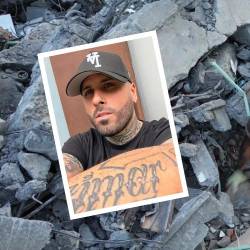 El artista Nicky Jam (detalle) donó dinero para reconstruir las viviendas afectadas por el terremoto en Colombia (fondo). FOTO: @NICKYJAM Y MANUEL SALDARRIAGA