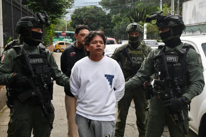 Jorge Oswaldo Zapata, alias Jonás fue capturado en Copacabana. FOTO: CORTESÍA POLICÍA METROPOLITANA 
