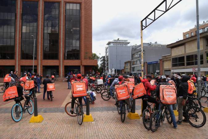 Trabajadores de Rappi. FOTO: COLPRENSA