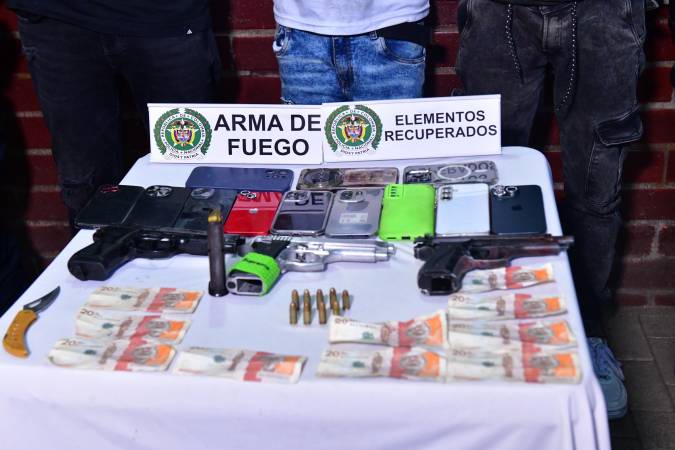 Los elementos recuperados por la Policía. /FOTO: POLICÍA NACIONAL