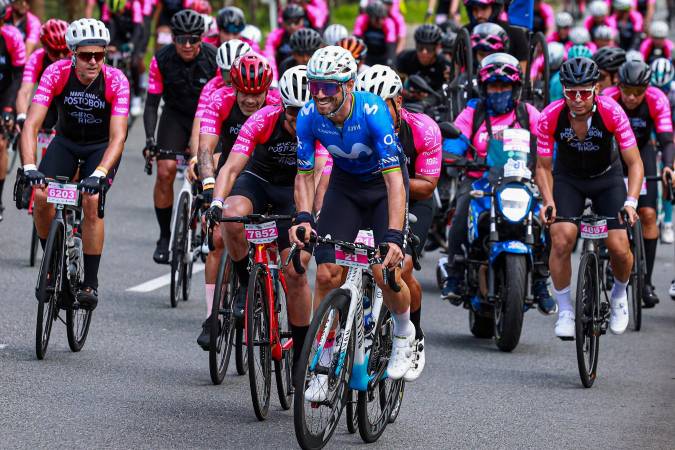 El ciclista Alejandro Valverde también participó en la carrera. /FOTO: MANUEL SALDARRIAGA