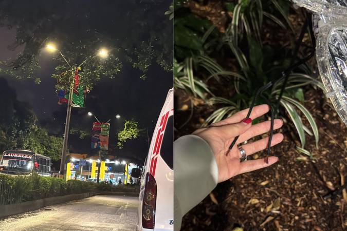 En el Primer Parque de Laureles se robaron 410 metros de cable. FOTOS: CORTESÍA EPM