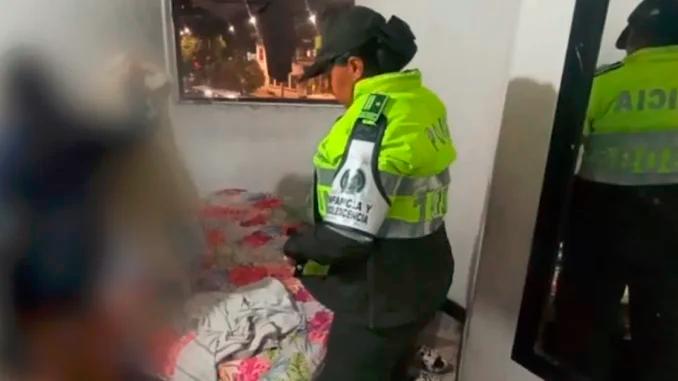 Menor de edad al interior de hotel presuntamente era utilizada para actos sexuales. /FOTO: POLICÍA NACIONAL