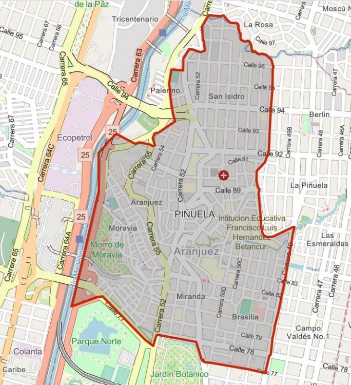 Mapa de las zonas que se verán afectadas con los cortes de agua. <b><span class=mln_small-caps_mln>/IMAGEN: CORTESÍA EPM</span></b>