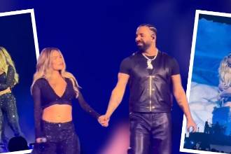 Los artistas desataron comentarios en redes tras este bailecito y complicidad en el show. FOTO: CAPTURA DE VIDEO @LIVENATIONHOUSTON Y @CONCIERTOSMEDELLIN IG