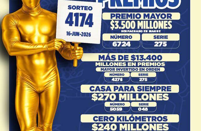 Resultados Lotería del Tolima sorteo junio 16 de 2026. FOTO: CORTESÍA