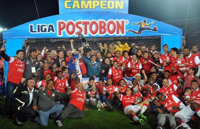 Santa Fe campeón Liga Colombiana 2014 frente al Dim./FOTO: CONMEBOL
