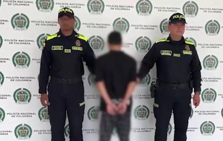 Captura de alias la Chigua. FOTO: POLICÍA ANTIOQUIA