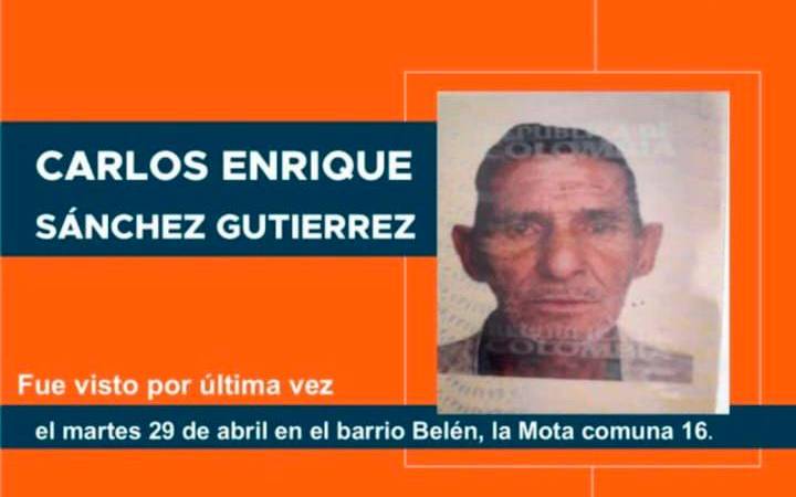 Él es Carlos Enrique Sánchez Gutiérrez, el hombre que sigue desaparecido. /FOTO: CORTESÍA. 