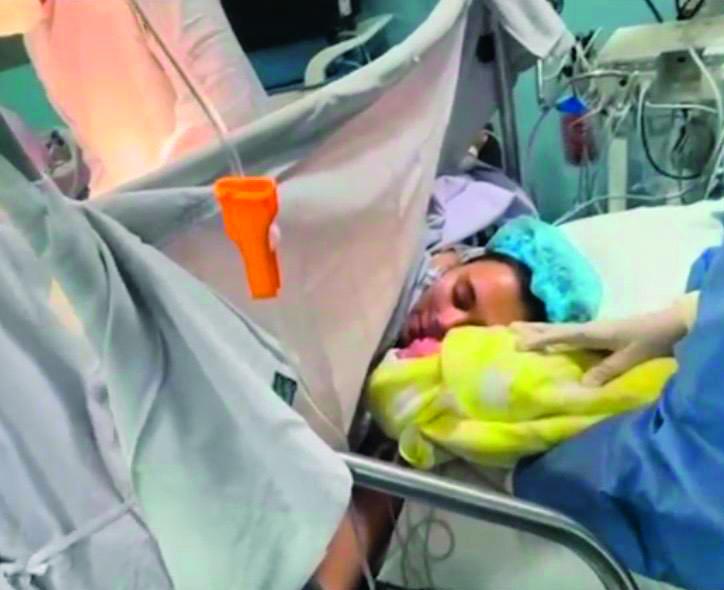 María Fernanda tuvo a su bebé a través de una cesárea. FOTO: CORTESÍA FAMILIA