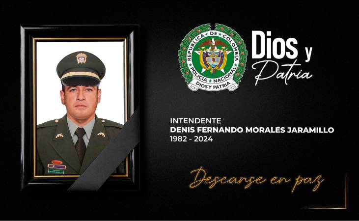 Él era Denis Fernando Morales Jaramillo, el policía que murió en la fuga de presos en el centro de Medellín. /FOTO: CORTESÍA POLICÍA 