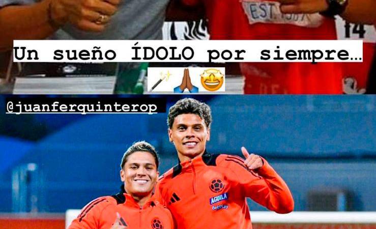 “Ídolo por siempre”: Richard Ríos compartió emotiva foto del antes y después con Juanfer Quintero 