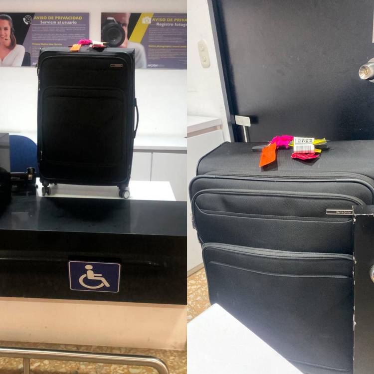 Esta es la maleta de la cantante. /FOTO: CORTESÍA POLICÍA