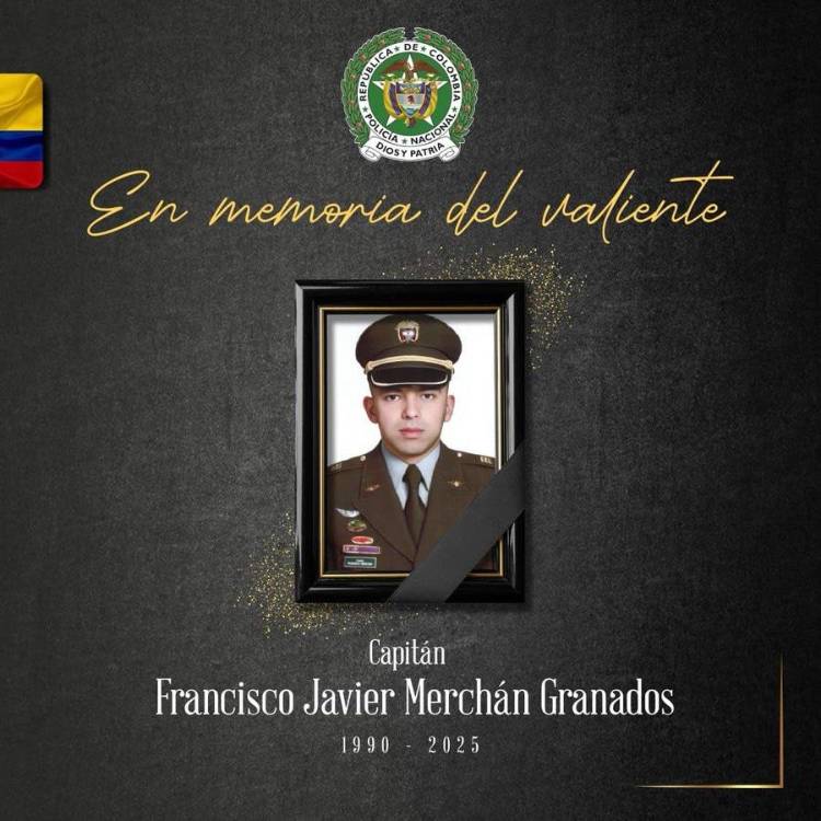 Capitán de la Policía fallecido, Francisco Javier Merchán Granados. <b><span class=mln_small-caps_mln>/ FOTO: CORTESÍA POLICÍA NACIONAL</span></b>