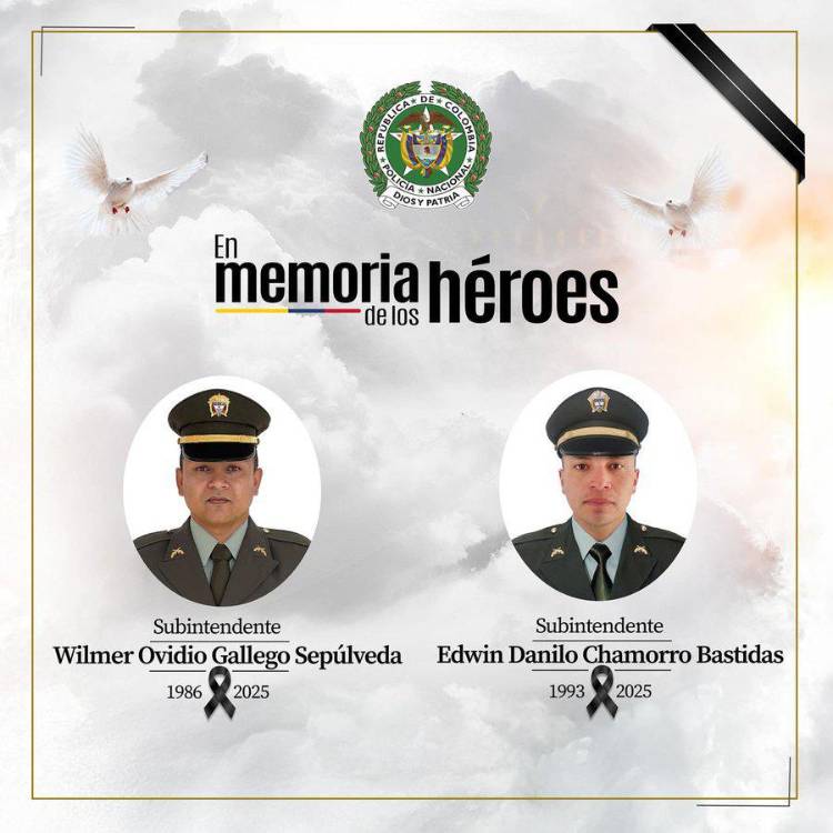 Ellos fueron los policías asesinados en Betulia, Suroeste antioqueño. <b><span class=mln_small-caps_mln>/FOTO: POLICÍA NACIONAL</span></b>