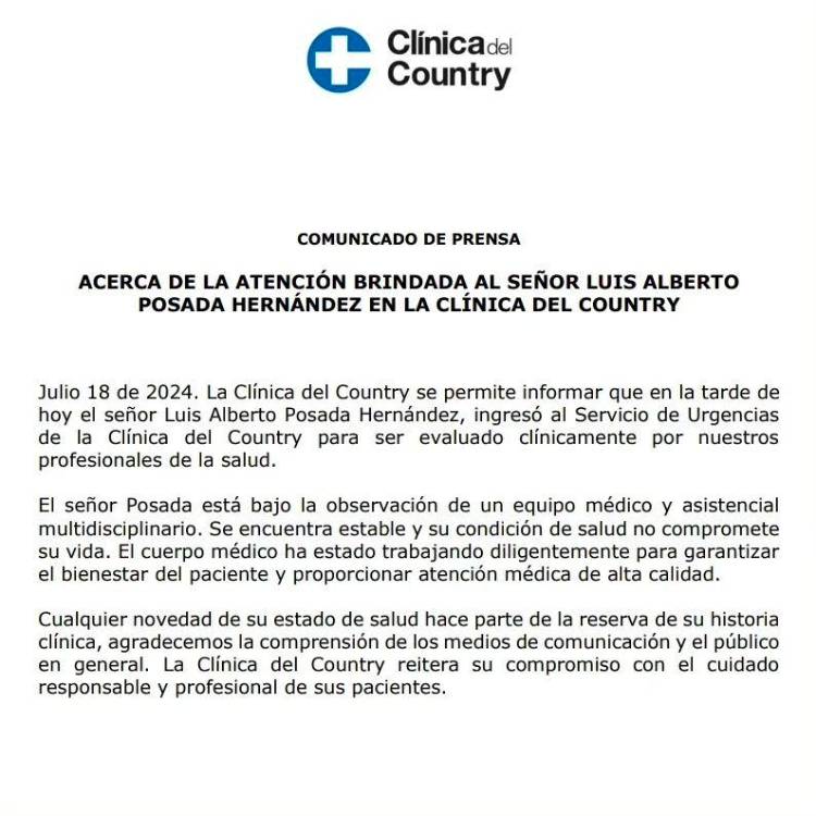 “El cuerpo me envió a una cama de urgencias”: Luis Alberto Posada habló tras salir del hospital