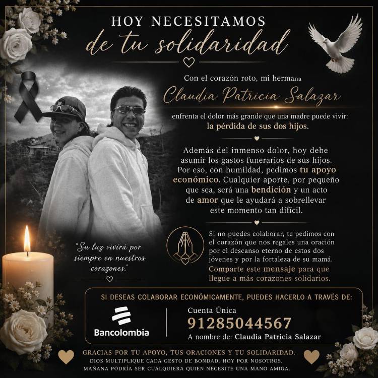 Cartel de ayuda para sepultar a los fallecidos. FOTO: TOMADA DE MIORIENTE