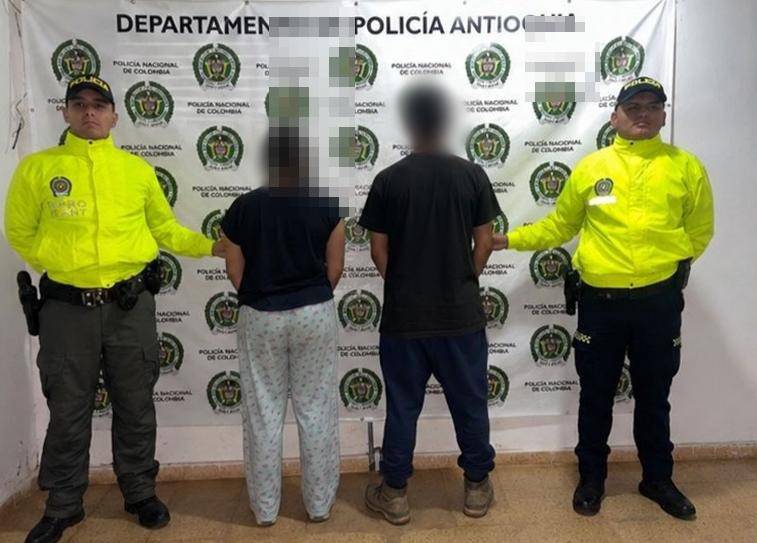 Capturas en el Yolombó por la Policía. FOTO: POLICÍA ANTIOQUIA