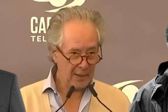 Gonzalo Córdoba (centro), presidente de Caracol Televisión, anunció una investigación independiente que garantizará la escucha a todas las partes involucradas. FOTO: CAPTURA DE VIDEO X @CARACOLTV E INSTAGRAM