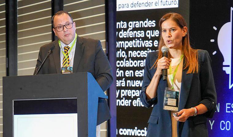 A la izquierda: viceministro para la Estrategia y Planeación, Luis Edmundo Suárez Soto. A la derecha: Ana Catalina Cano, viceministra de Veteranos y del GSED. FOTOS: EL COLOMBIANO. 