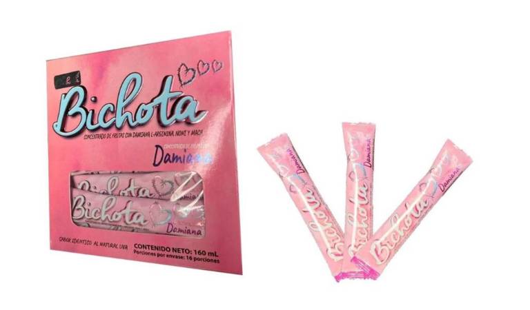Sachets de potenciador sexual ilegal ‘Bichota’. FOTO: CORTESÍA INVIMA