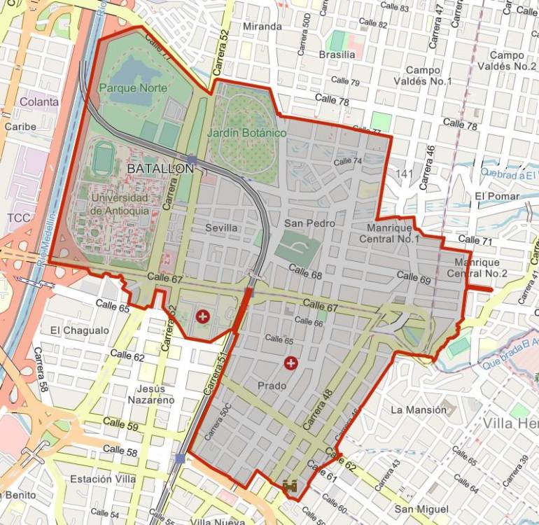 Mapa de las zonas que se verán afectadas con los cortes de agua. <b><span class=mln_small-caps_mln>/IMAGEN: CORTESÍA EPM</span></b>