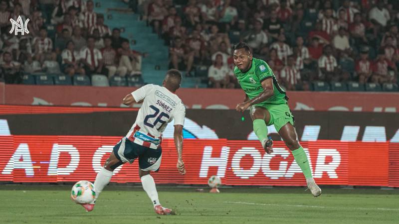 Jugada de gol de Alfredo Morelos. / FOTO: ATLÉTICO NACIONAL