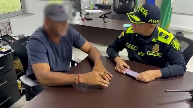 Comerciante rescatado. FOTO: POLICÍA ANTIOQUIA