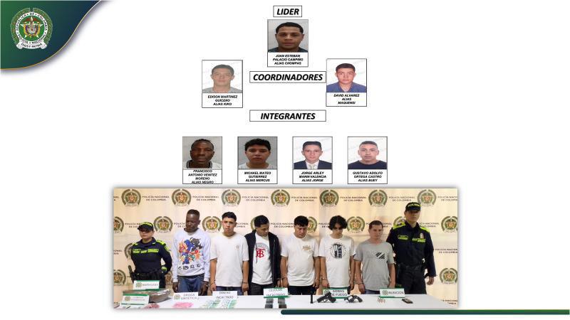 Presuntos responsables de fleteo en el Valle de Aburrá. / FOTO: ALCALDÍA DE MEDELLÍN