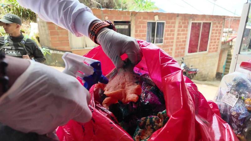 La carne fue desnaturalizada para evitar su comercialización. FOTO: ALCALDÍA DE BELLO