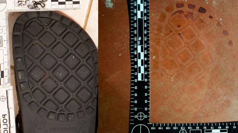 Las huellas de las sandalias coinciden las incautadas por la Policía. /FOTO: POLICÍA NACIONAL