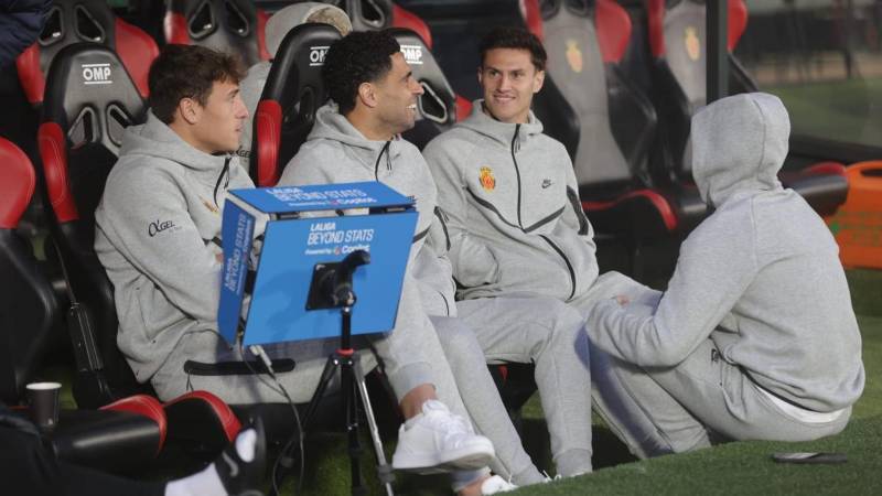 Jugadores del Mallorca vestidos con el chándal de Nike. FOTO: @DIARIOMALLORCA 