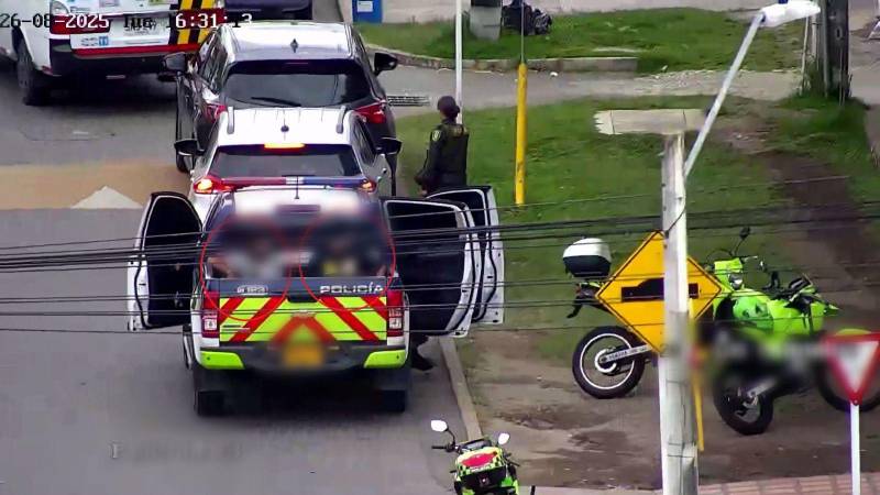 Captura de presuntos ladrones en restaurante de San Antonio de Pereira. /FOTO: CORTESÍA 