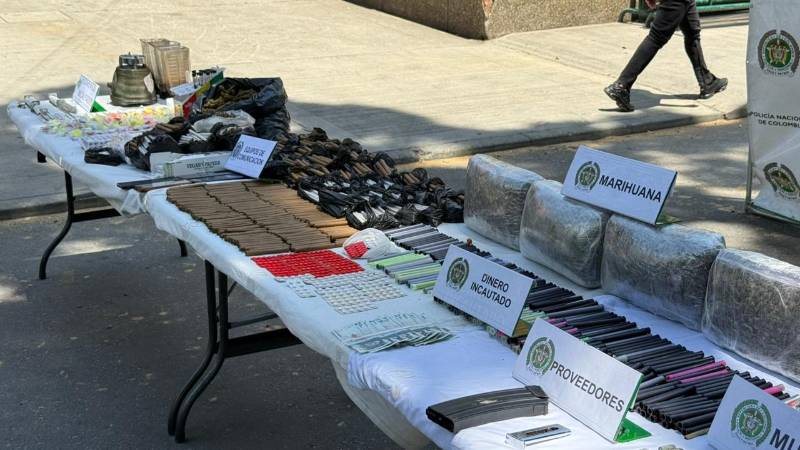 Elementos incautados. FOTO: CORTESÍA SECRETARÍA DE SEGURIDAD DE MEDELLÍN