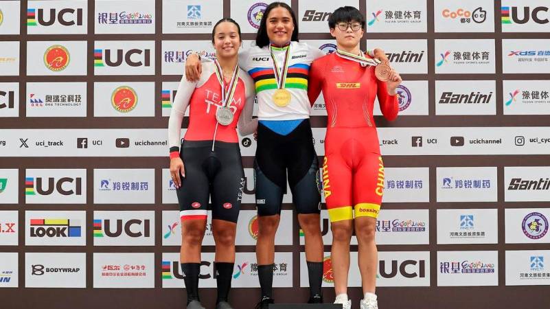 De izquierda a derecha: Makaira Wallace, Stefany Cuadrado y Shuyan Luo. /FOTO: COMITÉ OLÍMPICO COLOMBIANO
