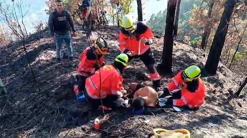 La víctima fue encontrada y rescatada por los bomberos y por el Gaula de la Policía. /FOTO: CAPTURA DE VIDEO