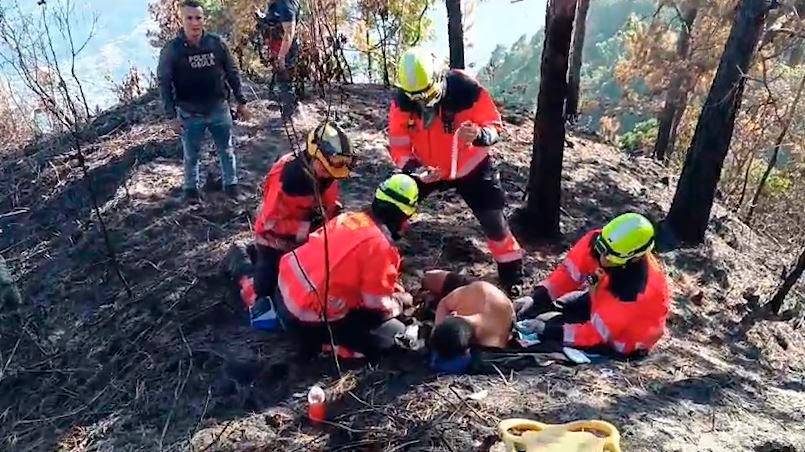 $!La víctima fue encontrada y rescatada por los bomberos y por el Gaula de la Policía. /FOTO: CAPTURA DE VIDEO