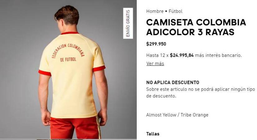 Así se ve la camiseta retro de la Tricolor. /FOTO: CAPTURA DE PANTALLA. 