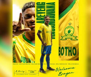 Brayan León es nuevo jugador del Mamelodi Sundowns. FOTO: @MASANDAWANA