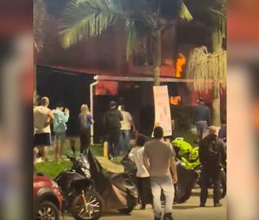De la conflagración no se registraron personas lesionadas. FOTO: CAPTURA DE VIDEO FRECUENCIA ESTÉREO 88.4 FM