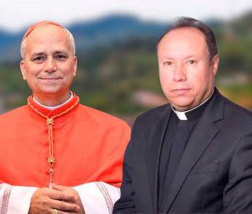 El papa León XIV y el obispo Diego Luis Rendón. FOTOS: GETTY - ARCHIVO - CORTESÍA