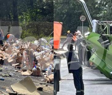 <span class="mln_uppercase_mln">Las</span><b><span class="mln_uppercase_mln"> autoridades se encuentran limpiando la vía para quitar todo el líquido. FOTO: SINDY VALLE</span></b>