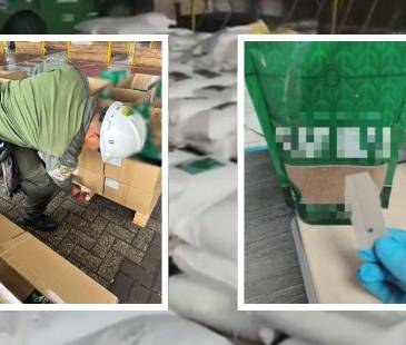La cocaína estaba escondida en panela pulverizada. FOTOS: X @POLICIACOLOMBIA