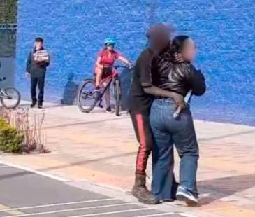 La Policía tuvo que intervenir y capturaron al hombre. FOTO: TOMADA DE REDES SOCIALES